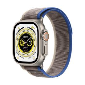 Apple Watch Ultra 49mm Titanium with Trail Loop Strap Blue Gray Medium Large MQFV3