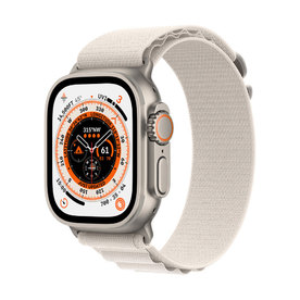Apple Watch Ultra 49mm Titanium with Alpine Loop Strap Starlight Large MQFT3